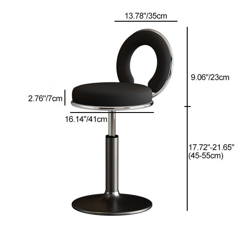 Minimalist Leather Openwork Bar Stool — Chrome / Light Gray