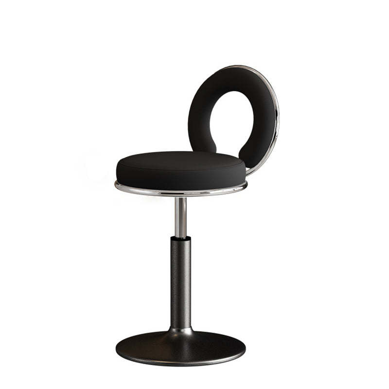 Minimalist Leather Openwork Bar Stool