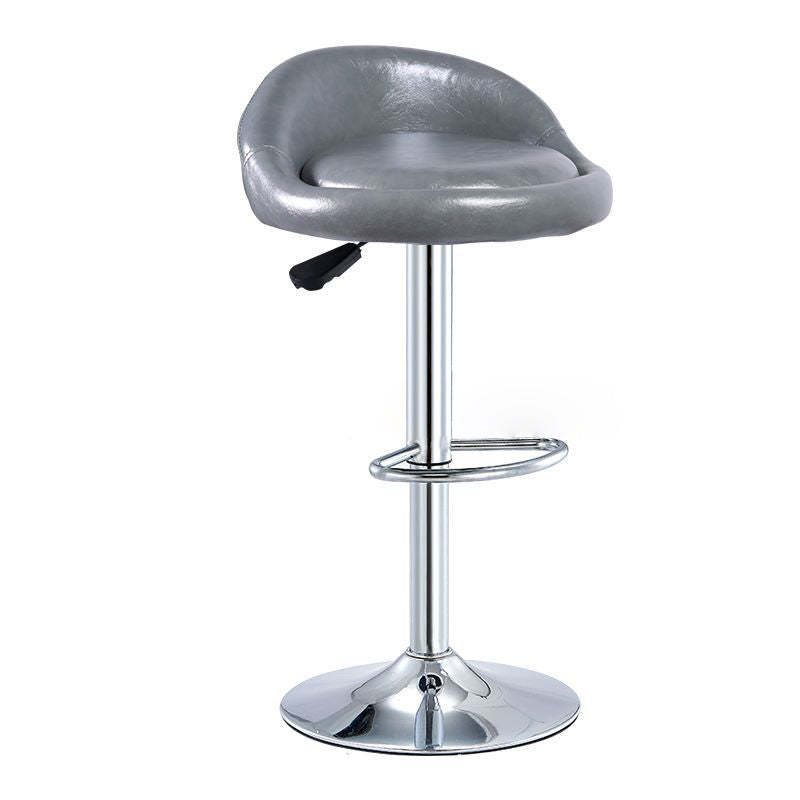 Modern Leather Metal Swivel Bar Stool