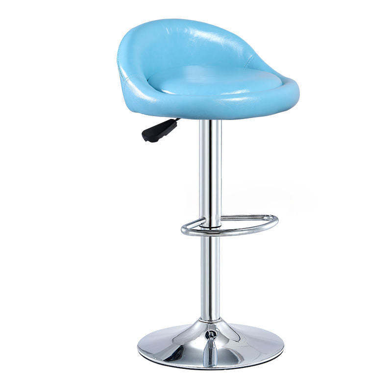 Metal bar & counter stools in gray — 15" L x 12.5" W x 23.5"-31.5" H / Blue
