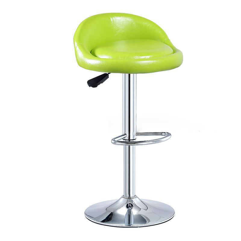 Modern Leather Metal Swivel Bar Stool