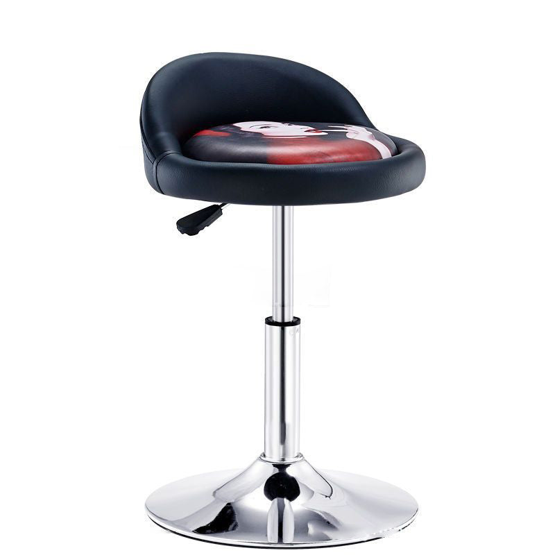 Modern Leather Metal Swivel Bar Stool