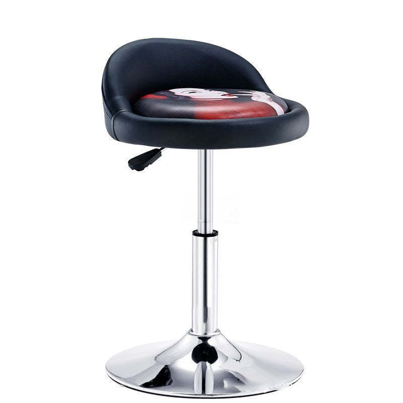 Modern Leather Metal Swivel Bar Stool