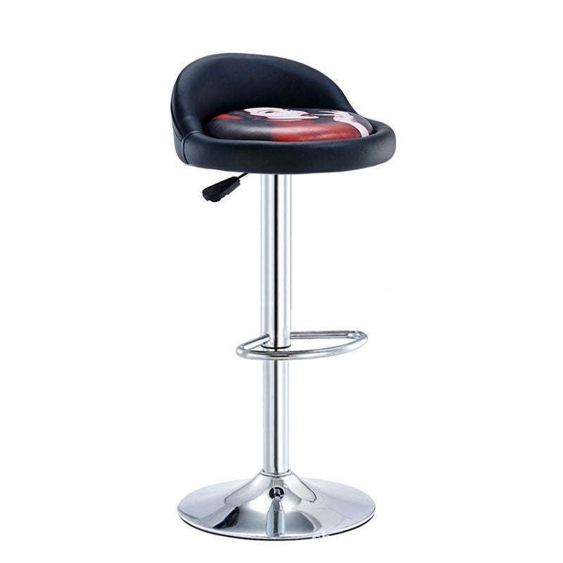 Modern Leather Metal Swivel Bar Stool