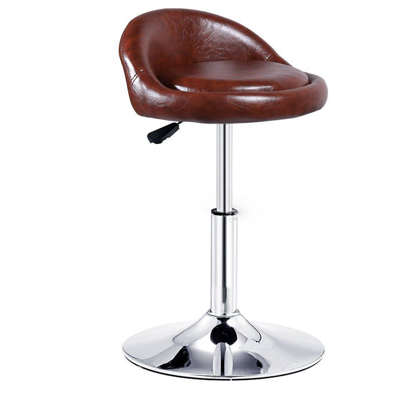 Modern Leather Metal Swivel Bar Stool