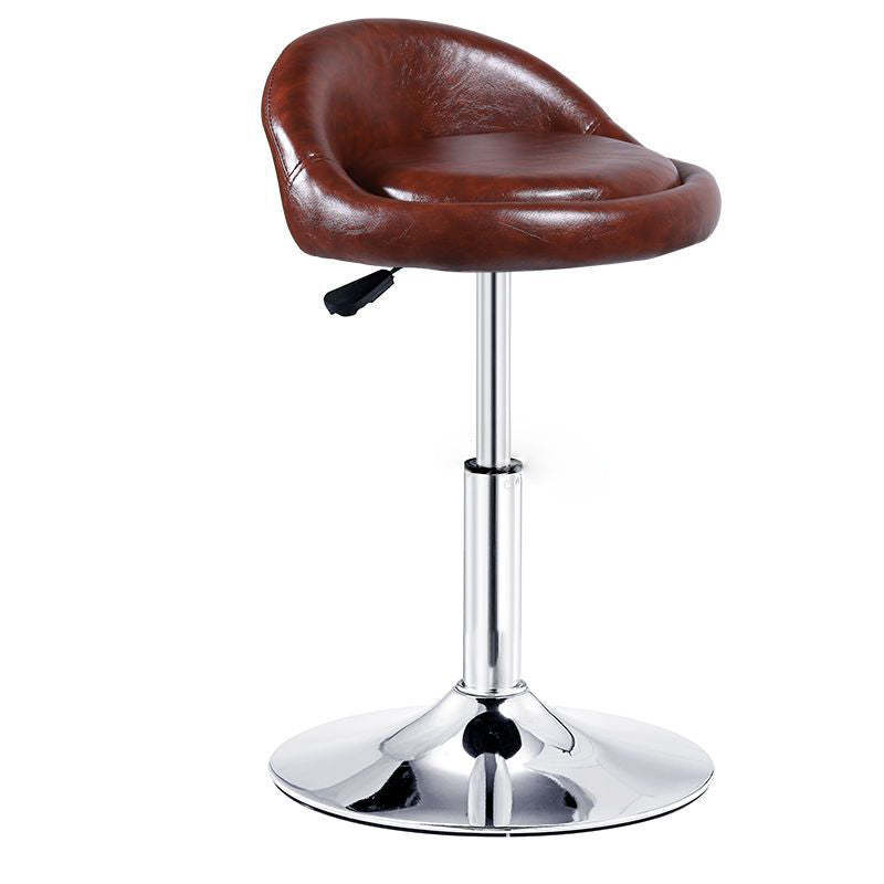 Modern Leather Metal Swivel Bar Stool