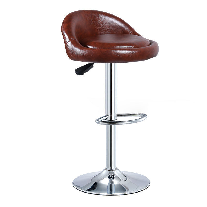 Modern Leather Metal Swivel Bar Stool
