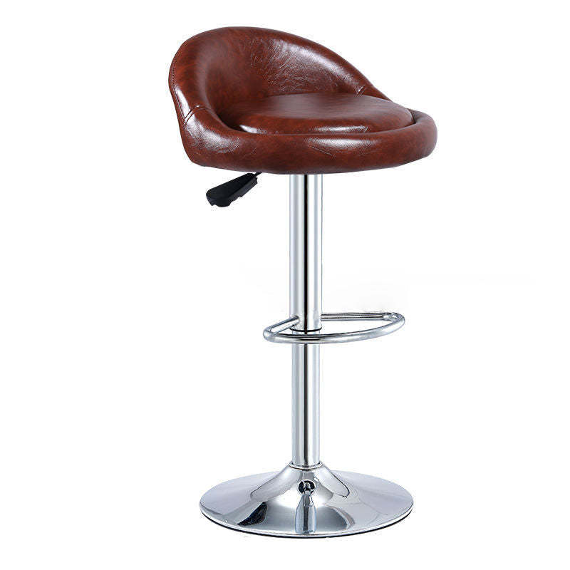 Modern Leather Metal Swivel Bar Stool