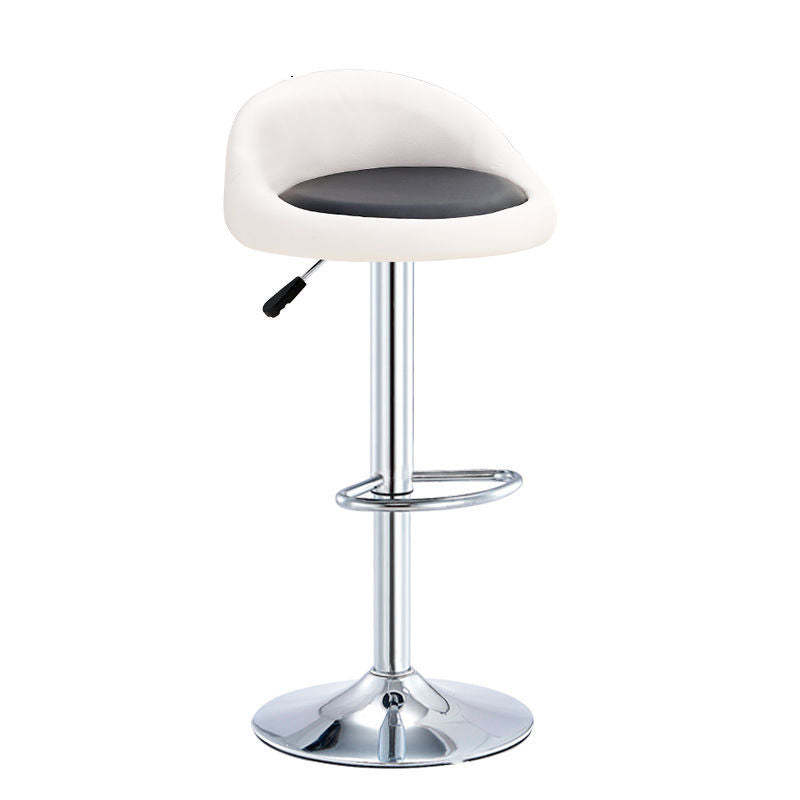 Modern Leather Metal Swivel Bar Stool — Brown