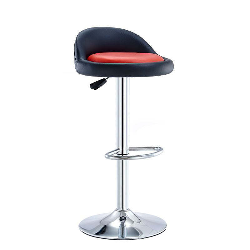 Modern Leather Metal Swivel Bar Stool — Green