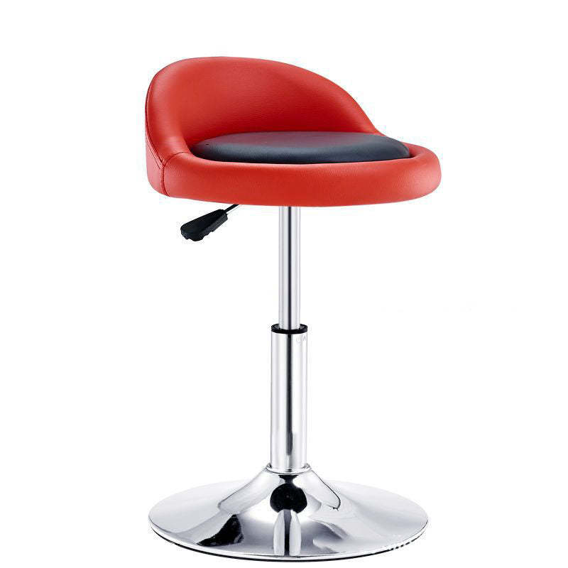 Modern Leather Metal Swivel Bar Stool