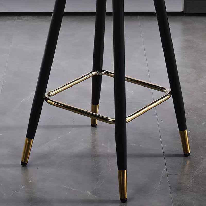 Retro Leather Iron Swivel Bar Stool