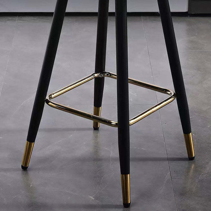 Retro Leather Iron Swivel Bar Stool