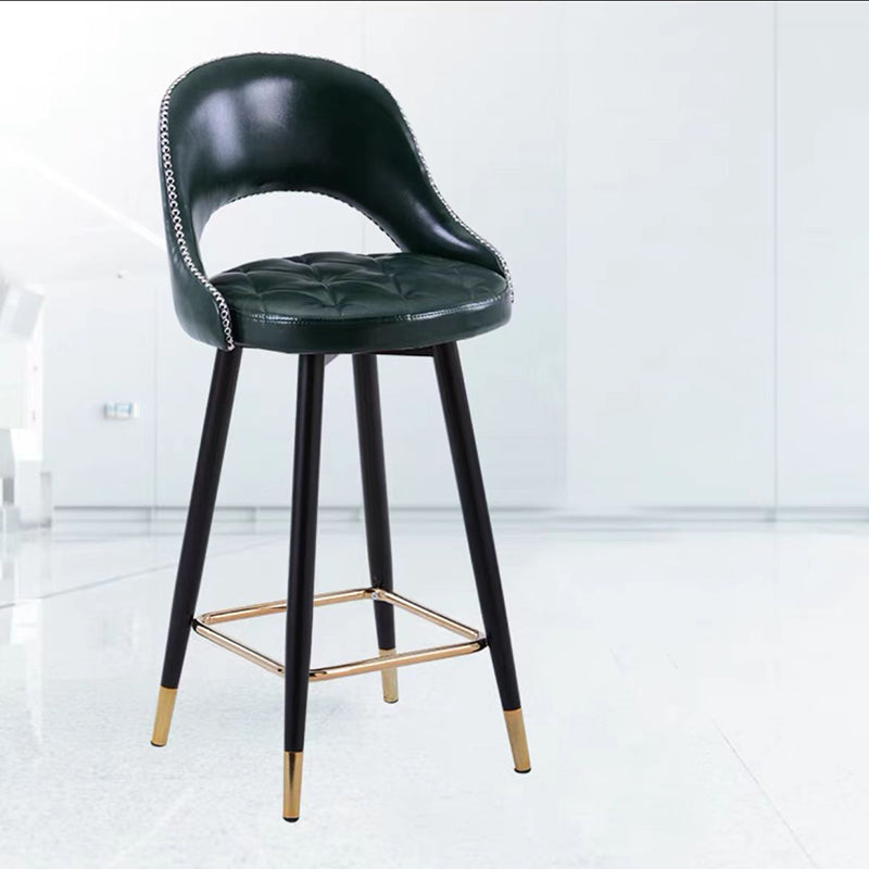 Retro Leather Iron Swivel Bar Stool