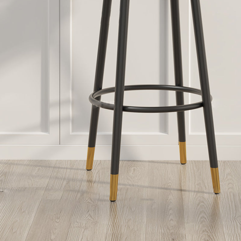 Scandinavian Velvet Iron Swivel Bar Stool
