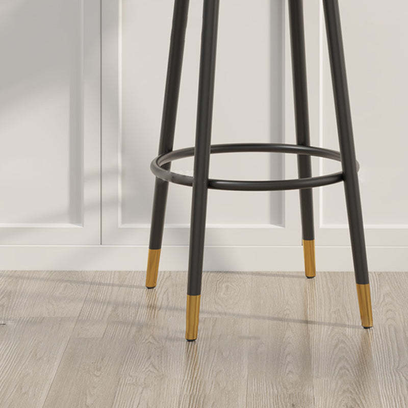 Scandinavian Velvet Iron Swivel Bar Stool