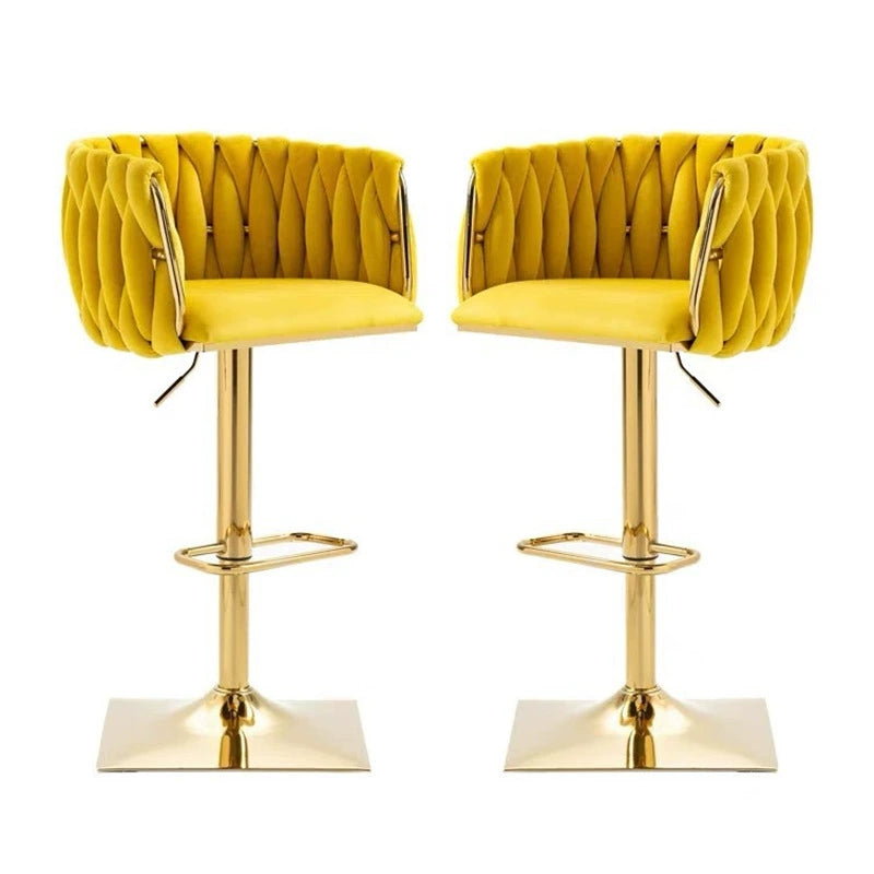 Modern Velvet Metal Liftable Swivel Bar Stool
