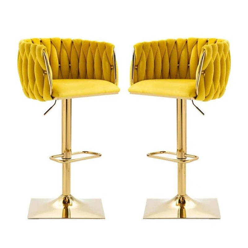 Modern Velvet Metal Liftable Swivel Bar Stool