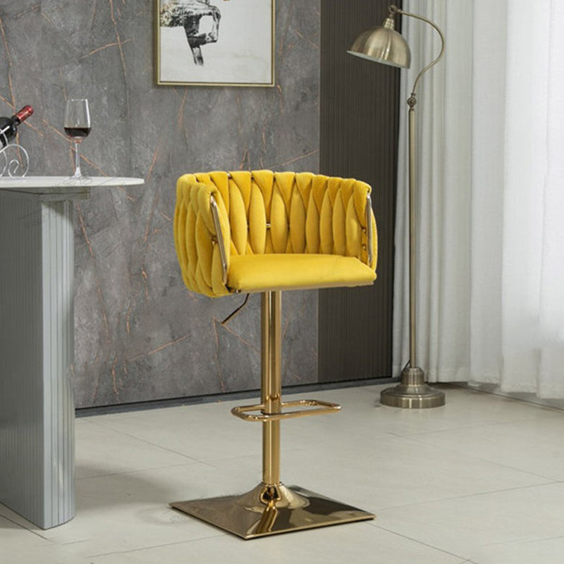 Modern Velvet Metal Liftable Swivel Bar Stool