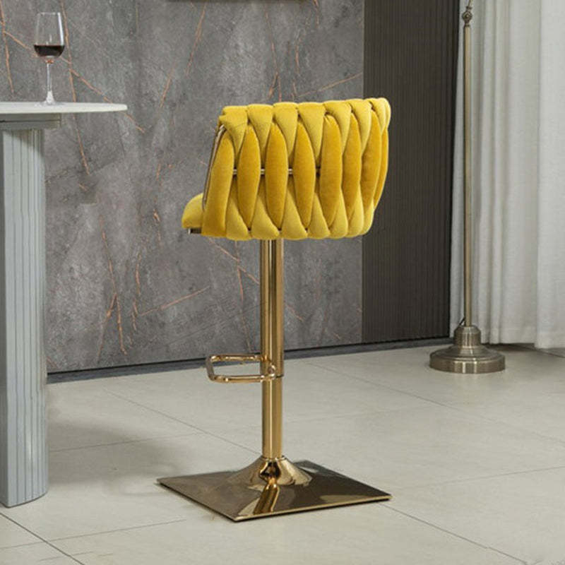 Modern Velvet Metal Liftable Swivel Bar Stool