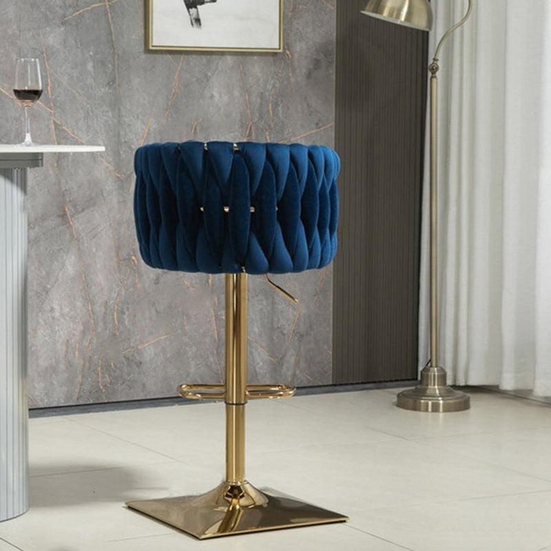 Modern Velvet Metal Liftable Swivel Bar Stool