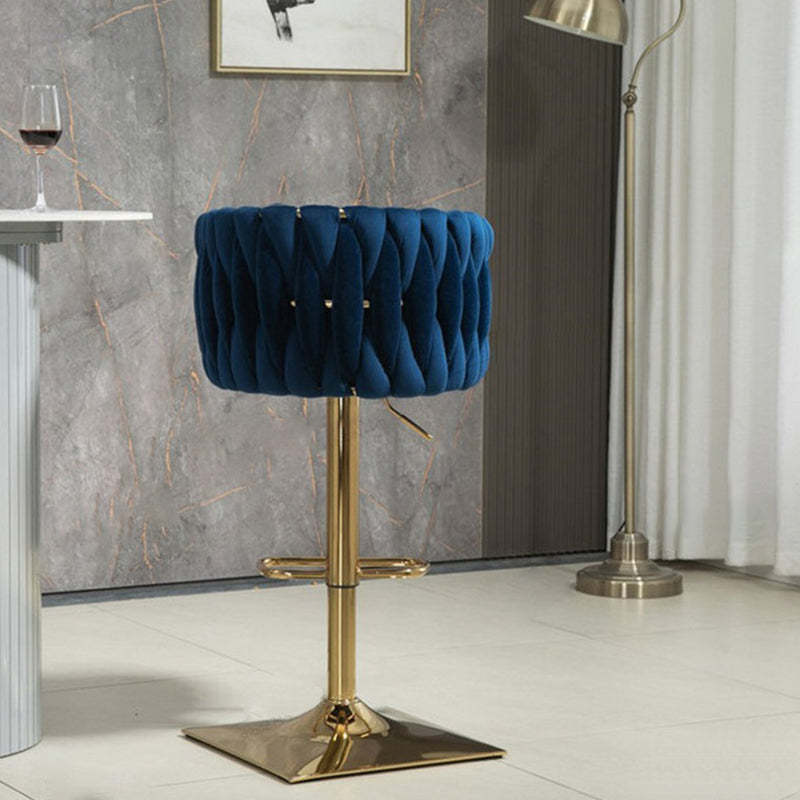 Modern Velvet Metal Liftable Swivel Bar Stool