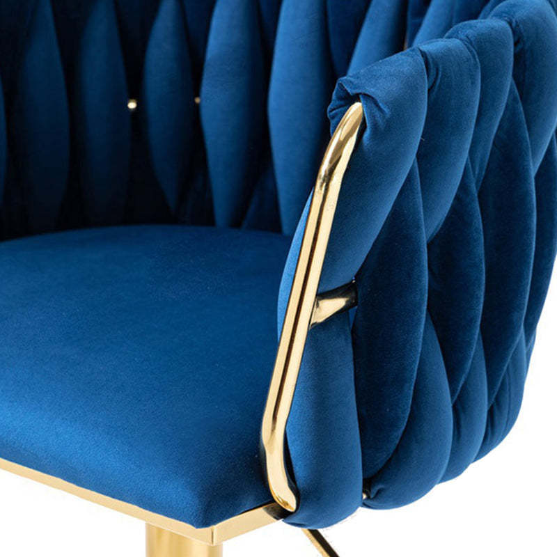 Modern Velvet Metal Liftable Swivel Bar Stool