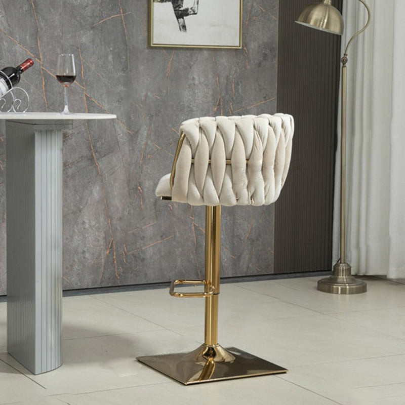 Modern Velvet Metal Liftable Swivel Bar Stool