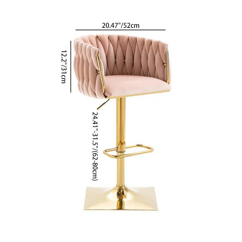 Modern Velvet Metal Liftable Swivel Bar Stool