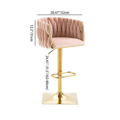 Modern Velvet Metal Liftable Swivel Bar Stool