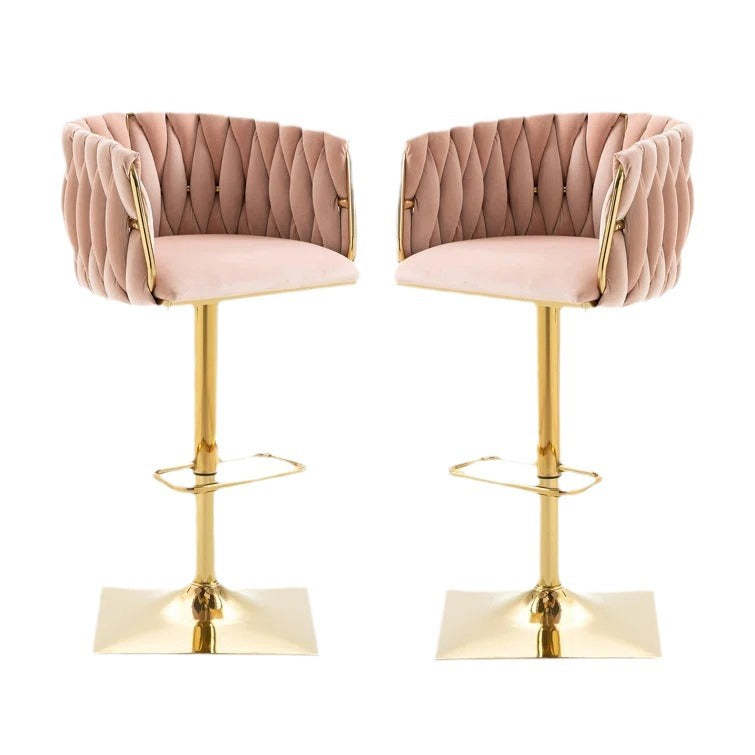 Modern Velvet Metal Liftable Swivel Bar Stool