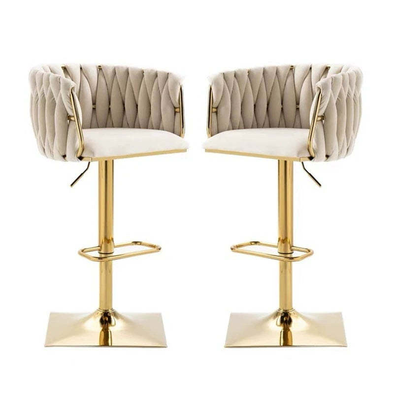 Modern Velvet Metal Liftable Swivel Bar Stool