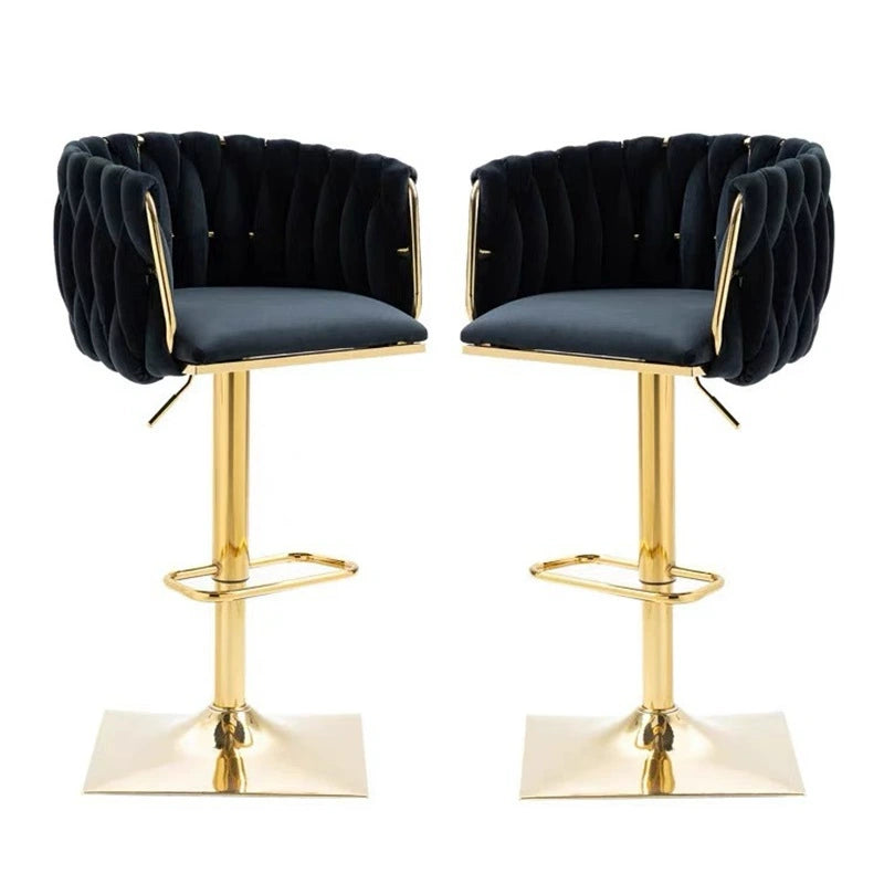 Modern Velvet Metal Liftable Swivel Bar Stool