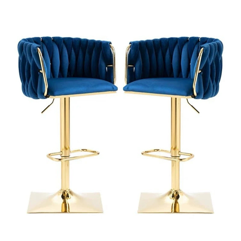 Modern Velvet Metal Liftable Swivel Bar Stool
