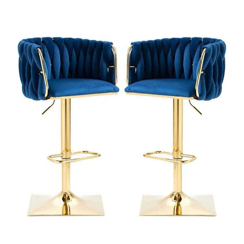 Modern Velvet Metal Liftable Swivel Bar Stool