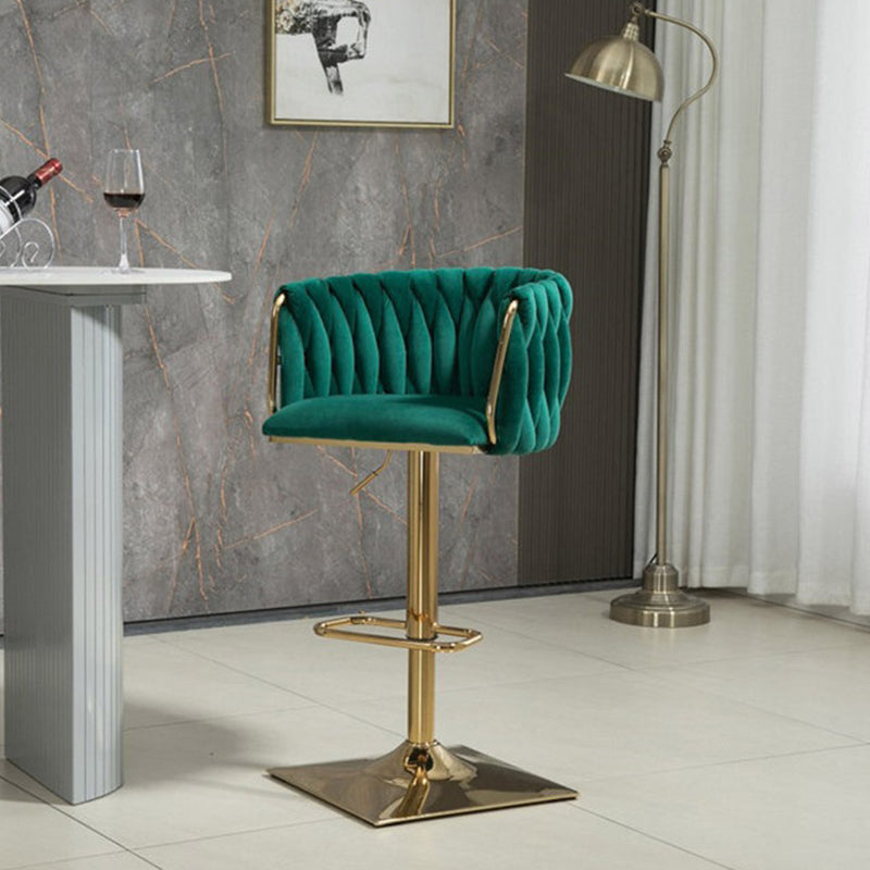Modern Velvet Metal Liftable Swivel Bar Stool