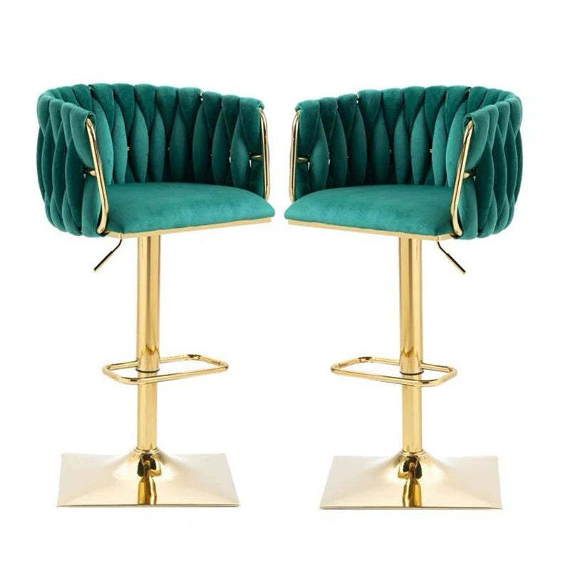 Modern Velvet Metal Liftable Swivel Bar Stool