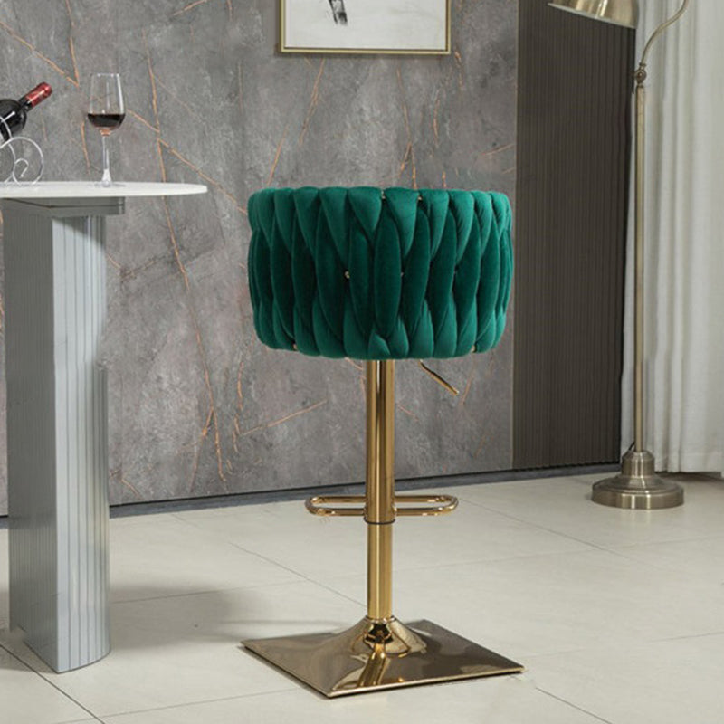 Modern Velvet Metal Liftable Swivel Bar Stool