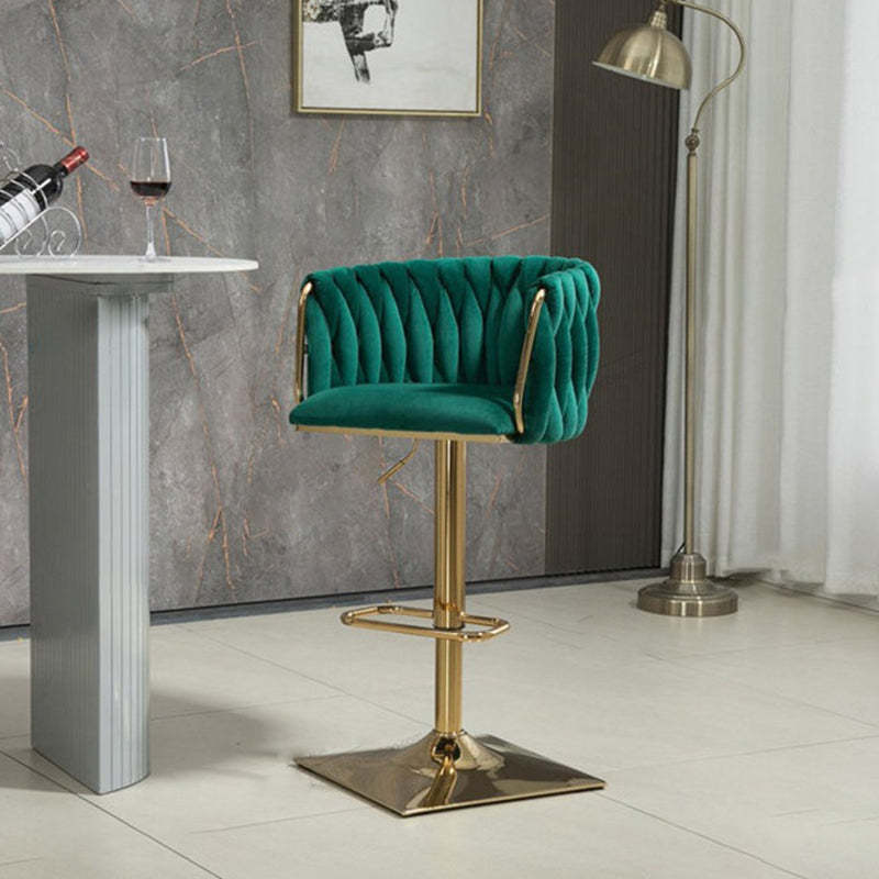 Modern Velvet Metal Liftable Swivel Bar Stool