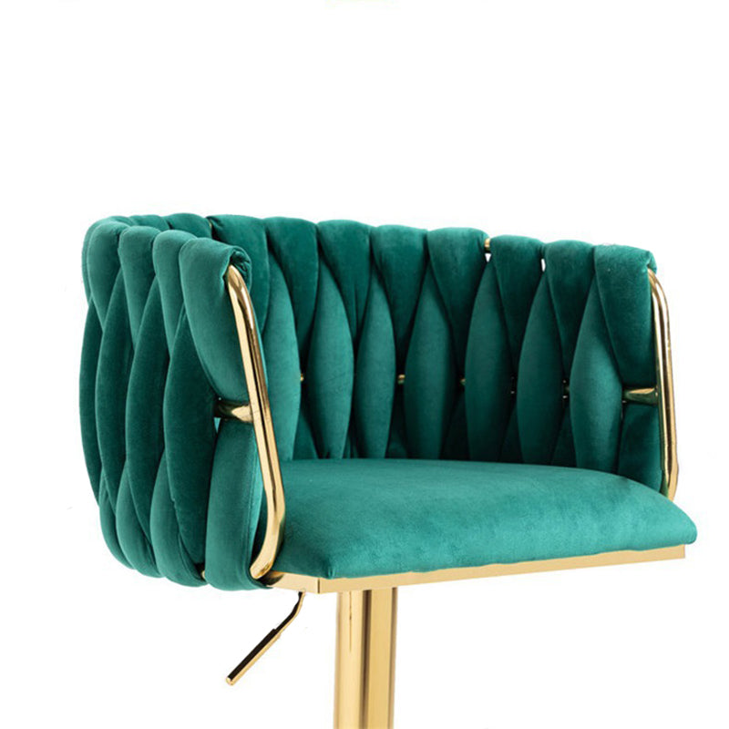 Modern Velvet Metal Liftable Swivel Bar Stool