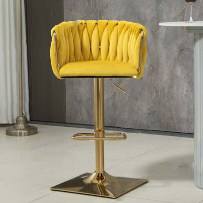Modern Velvet Metal Liftable Swivel Bar Stool