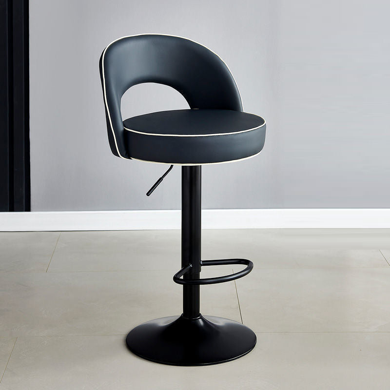 Modern Leather Metal Liftable Swivel Bar Stool