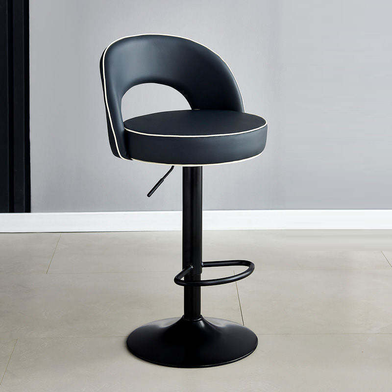 Modern Leather Metal Liftable Swivel Bar Stool
