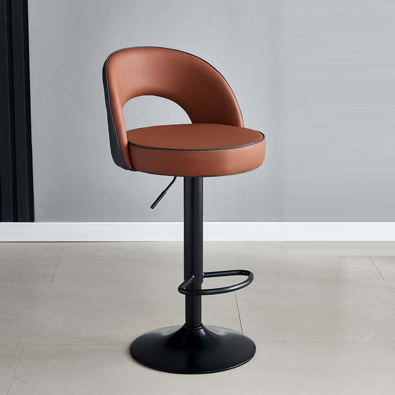 Modern Leather Metal Liftable Swivel Bar Stool
