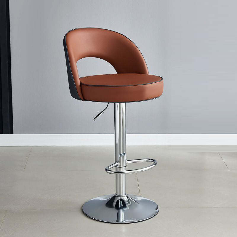 Modern Leather Metal Liftable Swivel Bar Stool