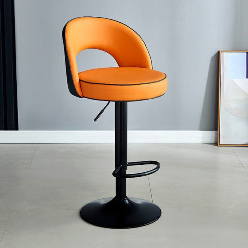 Modern Leather Metal Liftable Swivel Bar Stool