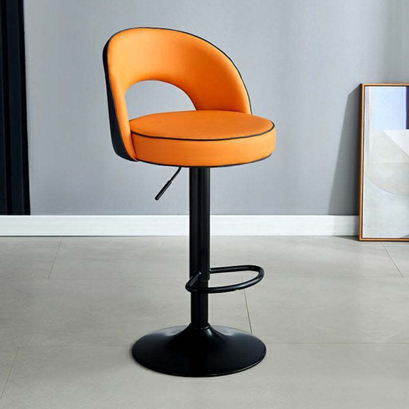 Modern Leather Metal Liftable Swivel Bar Stool