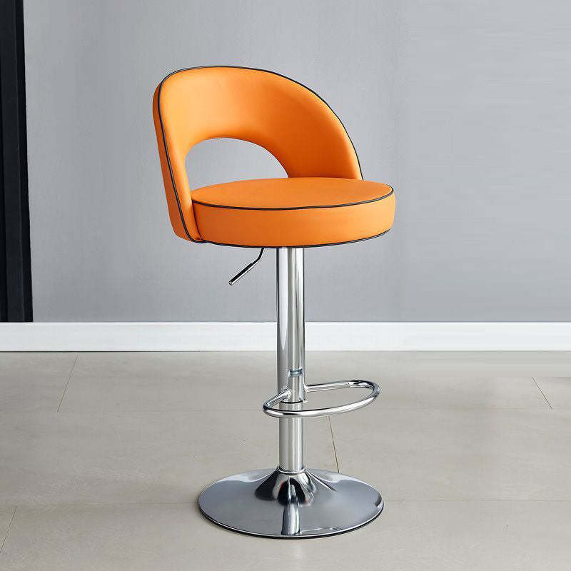 Modern Leather Metal Liftable Swivel Bar Stool