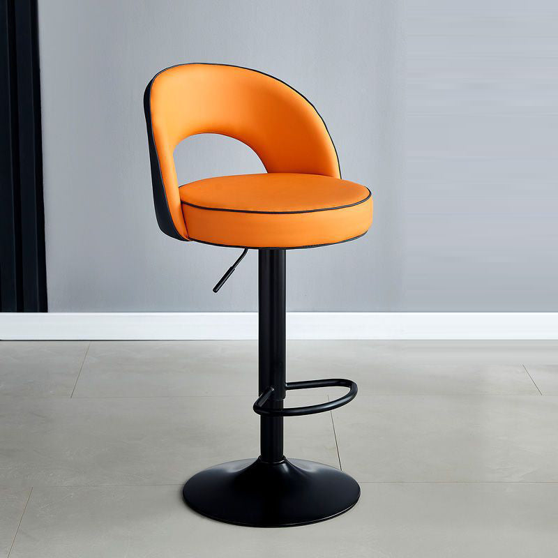 Modern Leather Metal Liftable Swivel Bar Stool