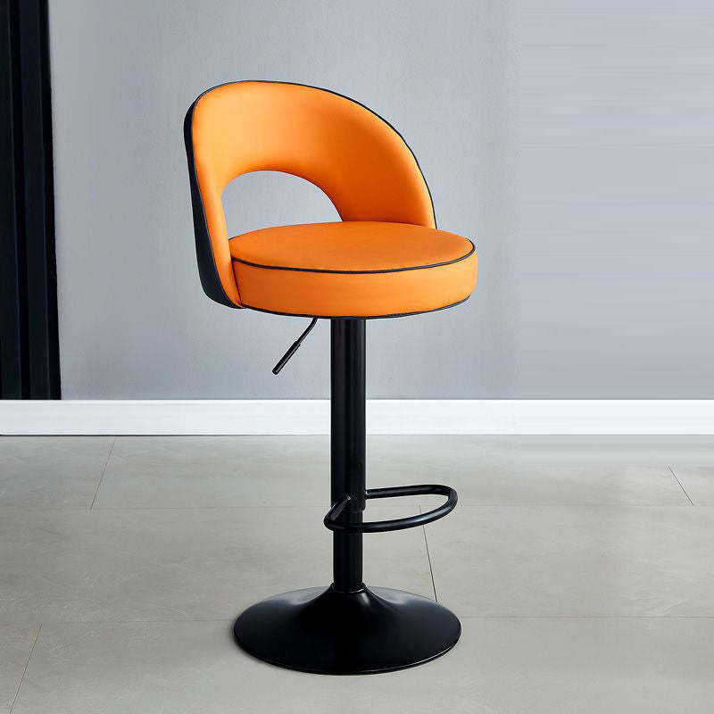 Modern Leather Metal Liftable Swivel Bar Stool
